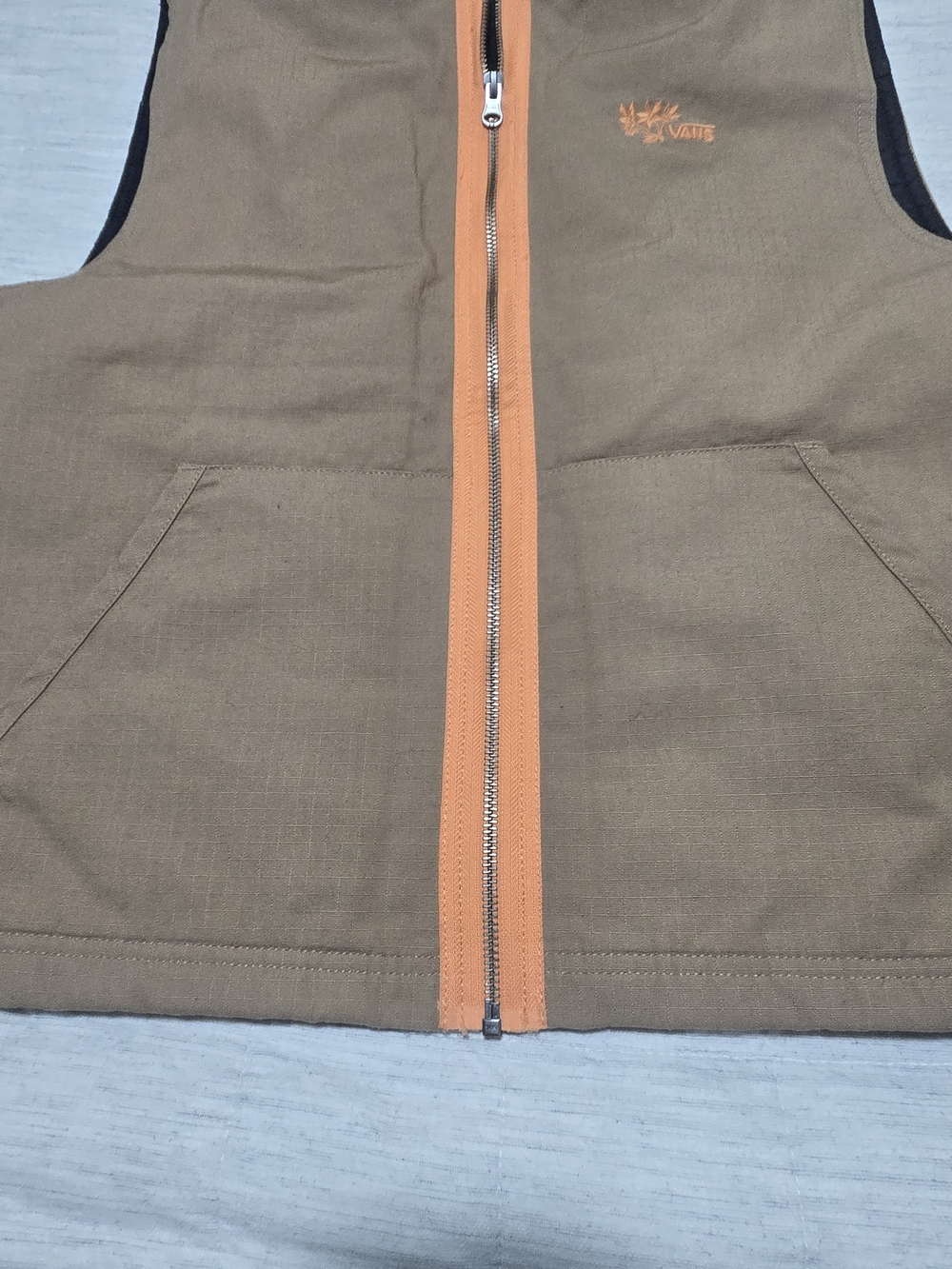 Vans Lizzie Armanto Womens Brown Vest with Orange Zip Trim - Picture 12 of 15